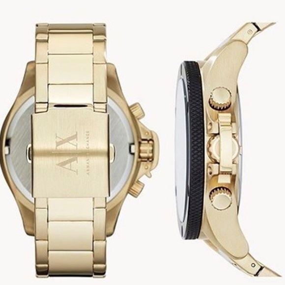 NWT - Armani Exchange Chronograph Black Dial Gold-tone Men's Watch AX1511. - Picture 3 of 4